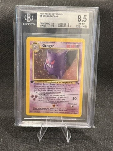 Gengar Holo 1st Edition #5 · Fossil 1st Edition 1999 · BGS 8.5