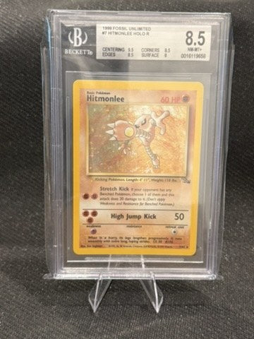 Hitmonlee Holo #7 · Fossil Unlimited 1999 · BGS 8.5