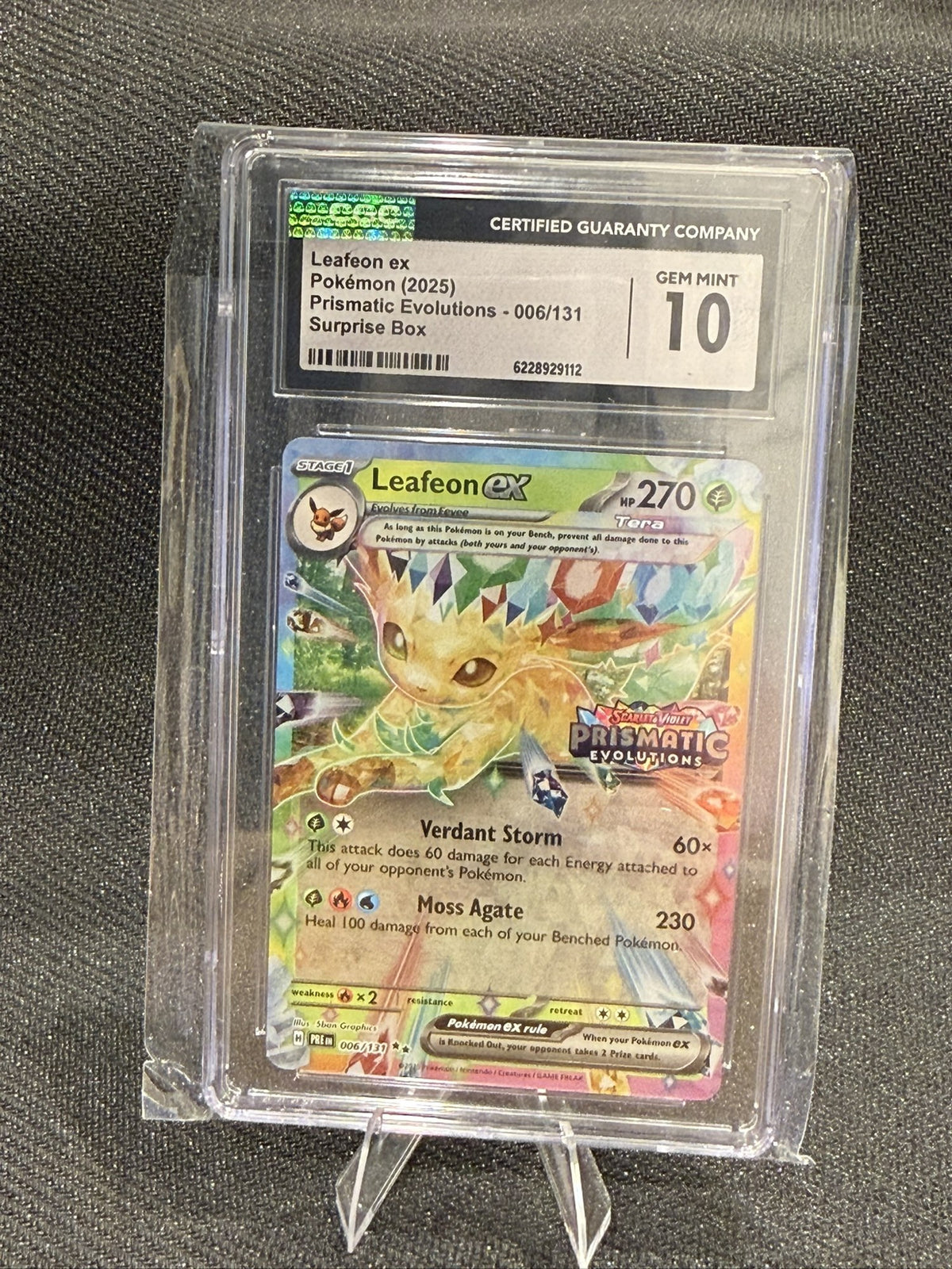 Leafeon ex 006/131 · Prismatic Evolutions 2025 · CGC 10