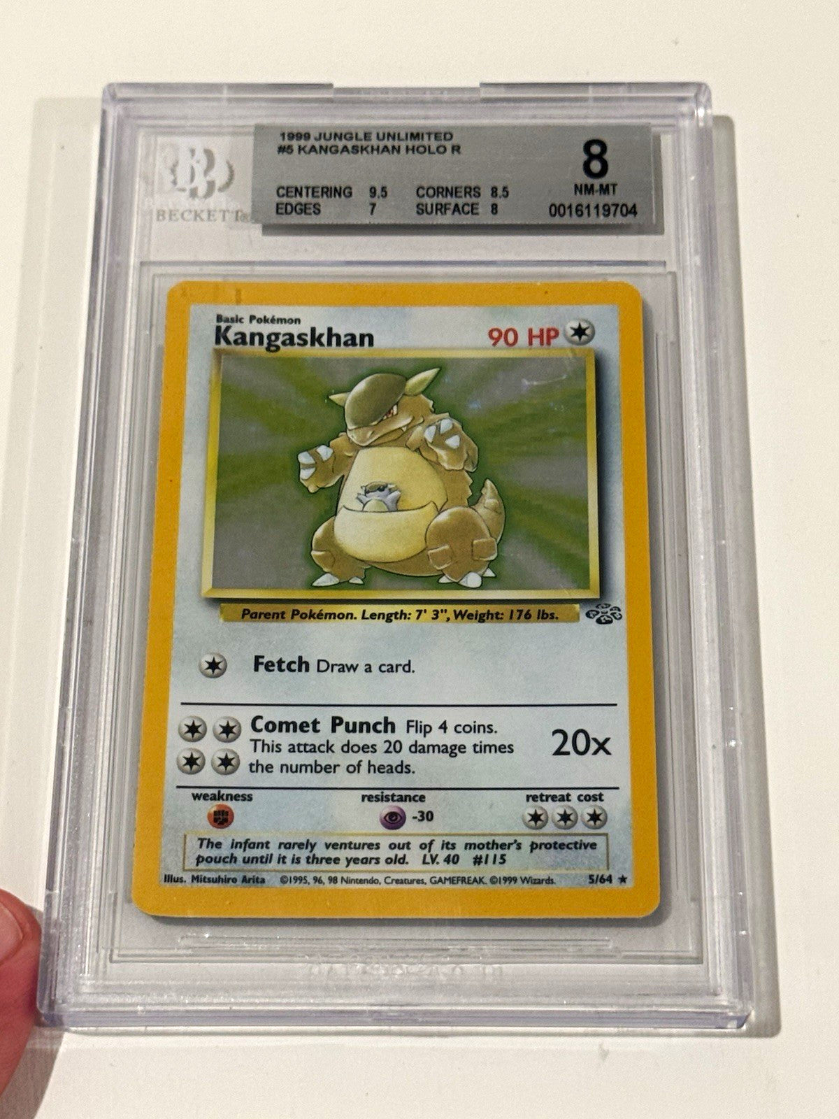 Kangaskhan 5/64 Jungle Unlimited Holo EN 1999 BGS 8