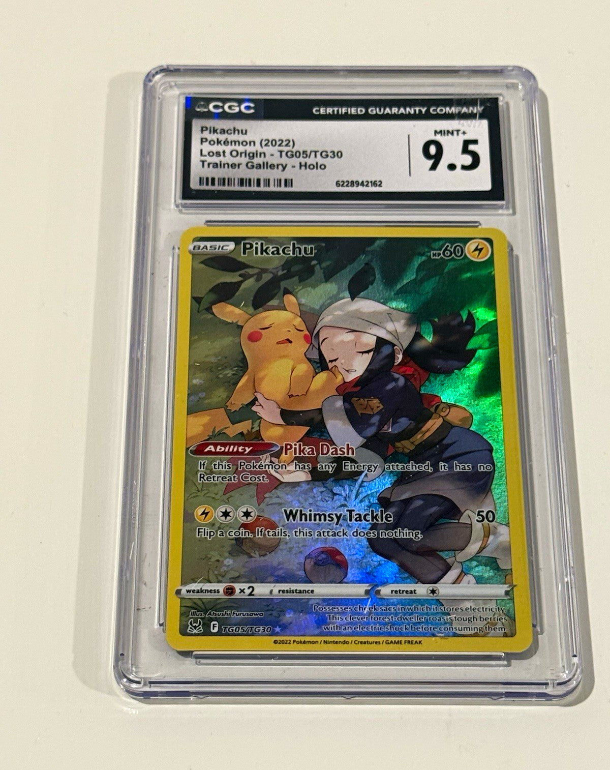 Pikachu SWSH11 Lost Origin Trainer Gallery Holo EN 2022 CGC 9.5 TG05/TG30