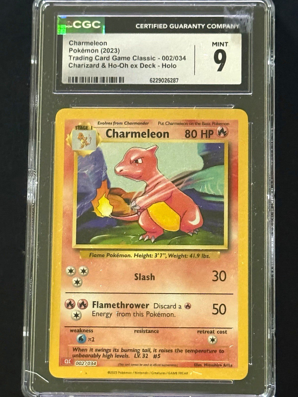 Charmeleon 002/034 Pokémon TCG Classic Holo EN 2023 CGC 9